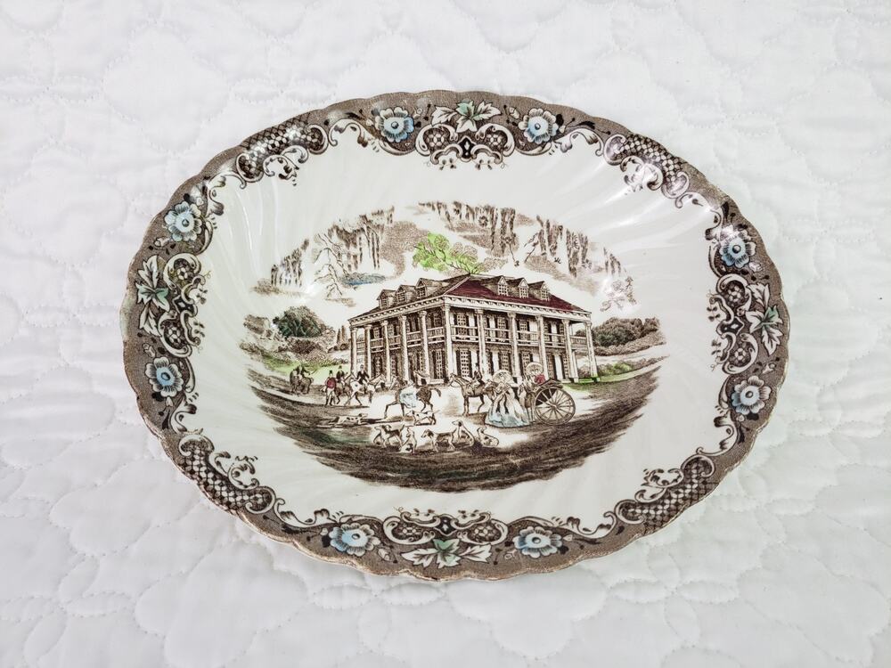 Johnson Brothers Heritage Hall Southern Plantation Oval Bowl Relish Dish